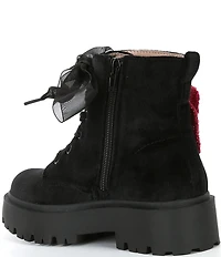 Betsey Johnson Girls' Piper Sequin Flower Moto Boots (Youth)
