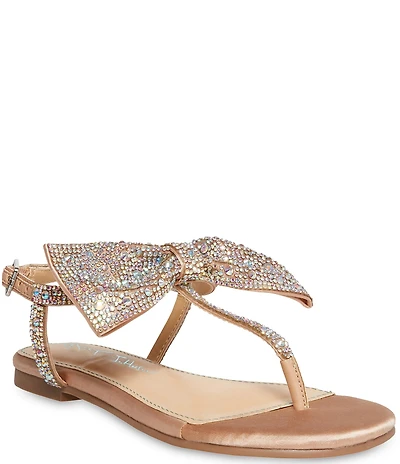 Betsey Johnson Girls' Sasha Rhinestone Jeweled Bow Sandals (Youth)