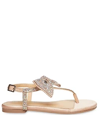 Betsey Johnson Girls' Sasha Rhinestone Jeweled Bow Sandals (Youth)