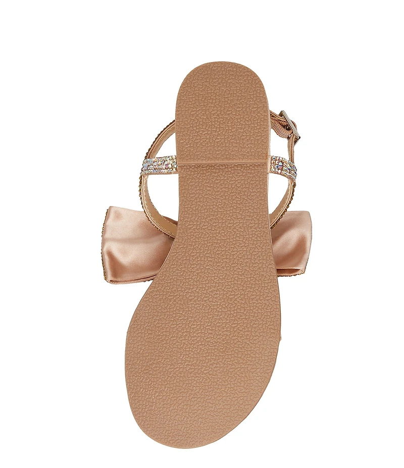 Betsey Johnson Girls' Sasha Rhinestone Jeweled Bow Sandals (Youth)
