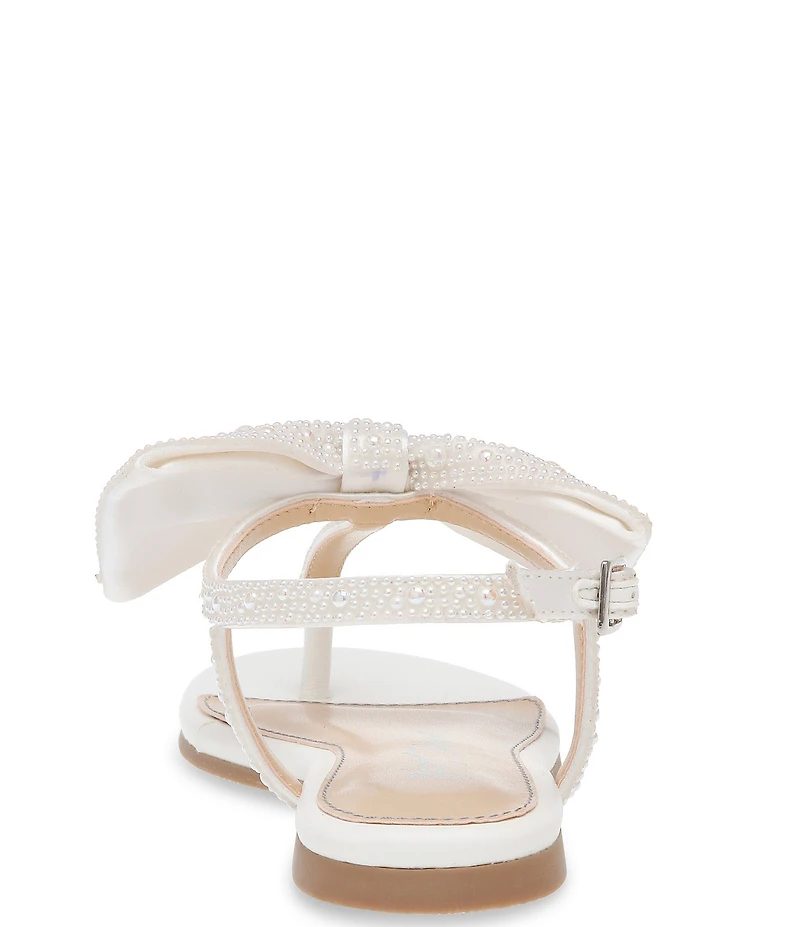 Betsey Johnson Girls' Sasha Pearl Embellished Bow Sandals (Youth)