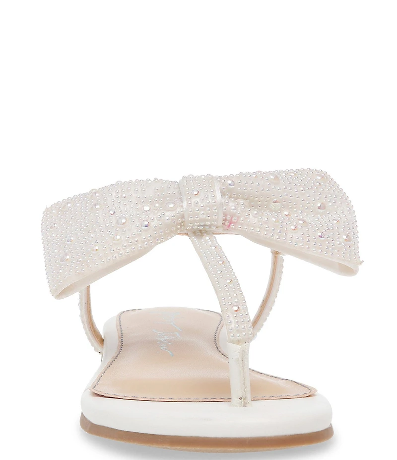 Betsey Johnson Girls' Sasha Pearl Embellished Bow Sandals (Youth)