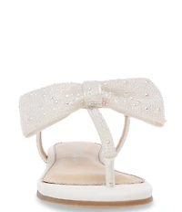 Betsey Johnson Girls' Sasha Pearl Embellished Bow Sandals (Youth)