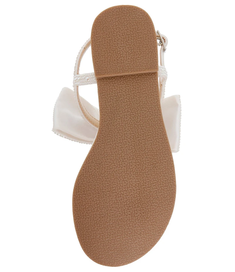 Betsey Johnson Girls' Sasha Pearl Embellished Bow Sandals (Youth)
