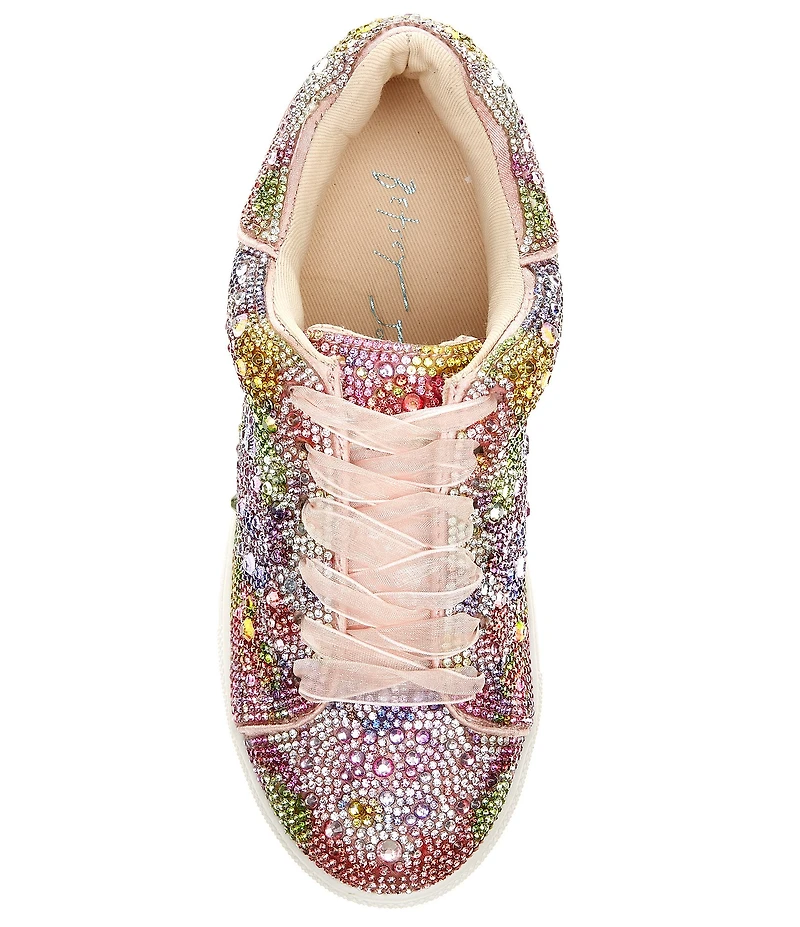 Betsey Johnson Girls' Sidny Floral Rhinestone Sneakers (Youth)