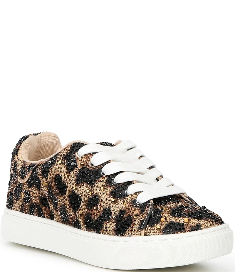 Betsey Johnson Girls' Sidny Rhinestone Leopard Print Sneakers (Youth)