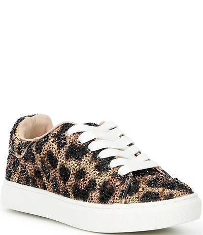 Betsey Johnson Girls' Sidny Rhinestone Leopard Print Sneakers (Youth)