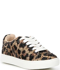 Betsey Johnson Girls' Sidny Rhinestone Leopard Print Sneakers (Youth)