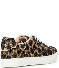 Betsey Johnson Girls' Sidny Rhinestone Leopard Print Sneakers (Youth)