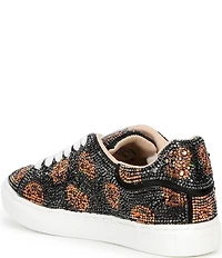 Betsey Johnson Girls' Sidny Pumpkin Print Rhinestone Embellished Sneakers (Youth)