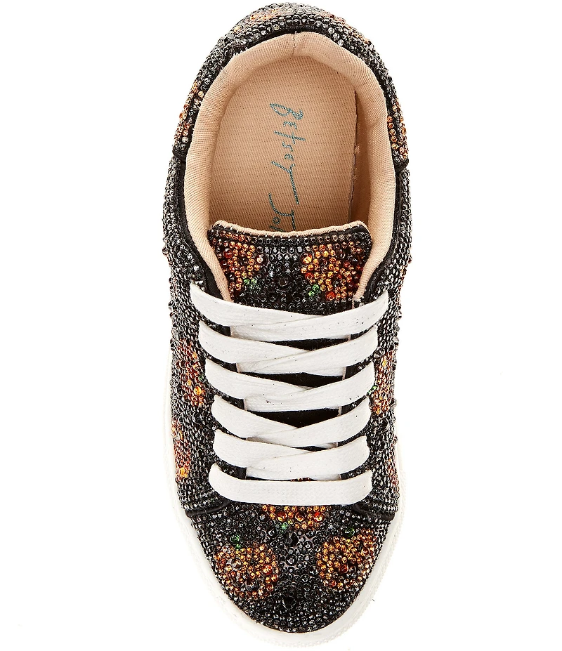 Betsey Johnson Girls' Sidny Pumpkin Print Rhinestone Embellished Sneakers (Youth)