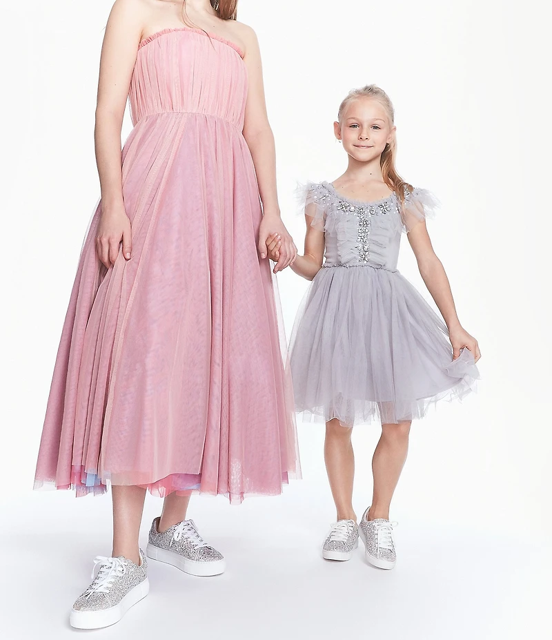 Betsey Johnson Girls' Sidny Rhinestone Embellished Family Matching Lace Up Sneakers (Youth)