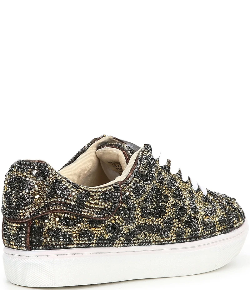 Betsey Johnson Girls' Sidny Leopard Print Rhinestone Sneakers (Youth)