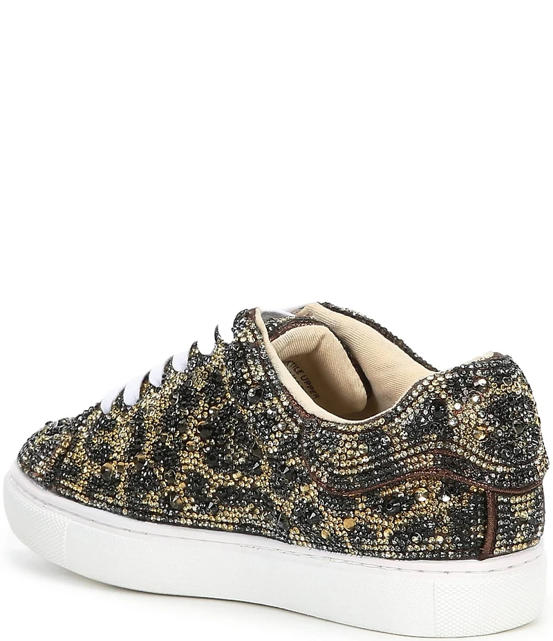 Betsey Johnson Girls' Sidny Leopard Print Rhinestone Sneakers (Youth)