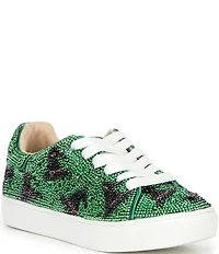 Betsey Johnson Girls' Sidny Witch Hat Print Rhinestone Embellished Sneakers (Youth)