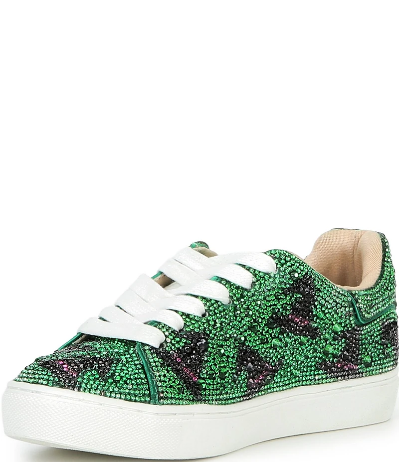 Betsey Johnson Girls' Sidny Witch Hat Print Rhinestone Embellished Sneakers (Youth)