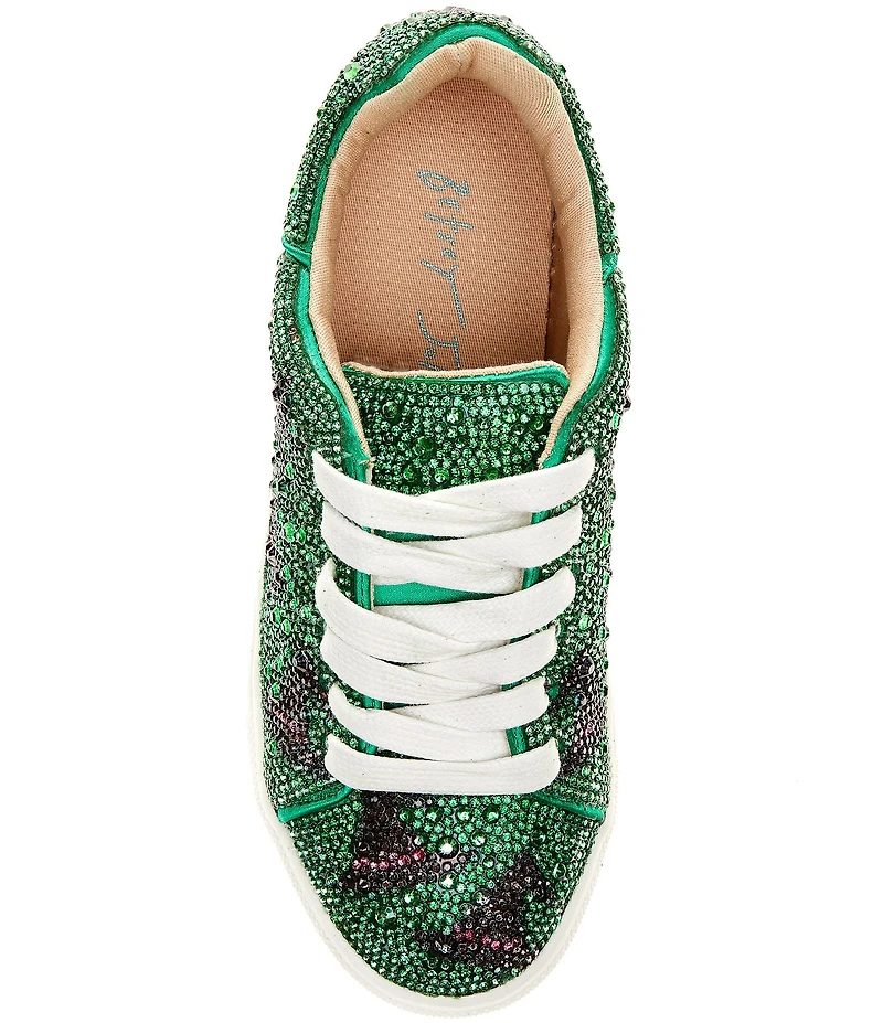 Betsey Johnson Girls' Sidny Witch Hat Print Rhinestone Embellished Sneakers (Youth)