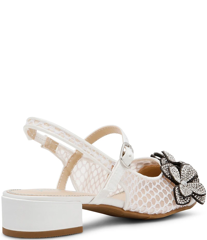 Betsey Johnson Girls' Sofya Floral Ornamented Slingback Pumps (Youth)