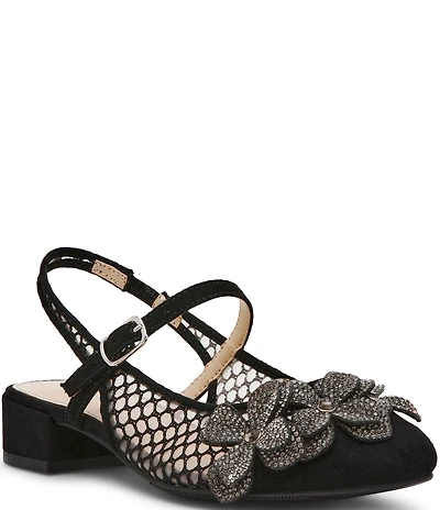 Betsey Johnson Girls' Sofya Floral Ornamented Slingback Pumps (Youth)