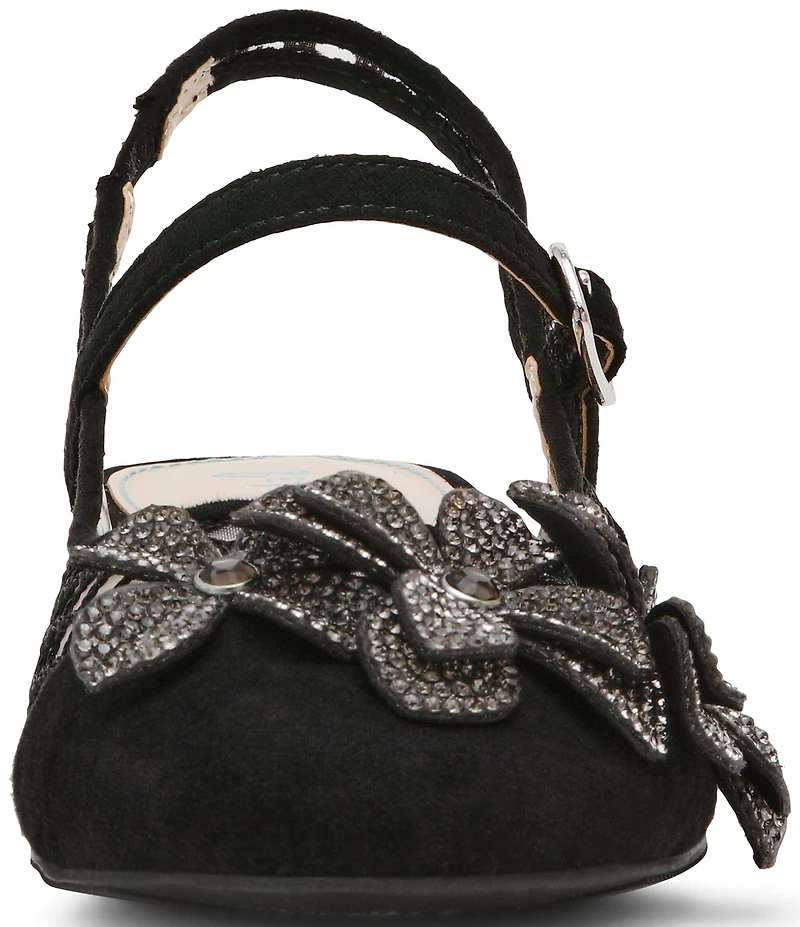 Betsey Johnson Girls' Sofya Floral Ornamented Slingback Pumps (Youth)