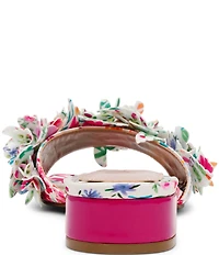 Betsey Johnson Glorria Flower and Rhinestone Embellished Slide Sandals