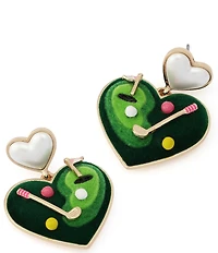 Betsey Johnson Golf Heart Drop Earrings