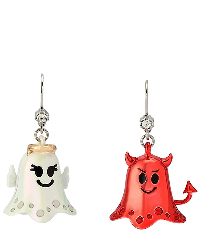 Betsey Johnson Halloween Angel & Devil Mismatch Drop Earrings