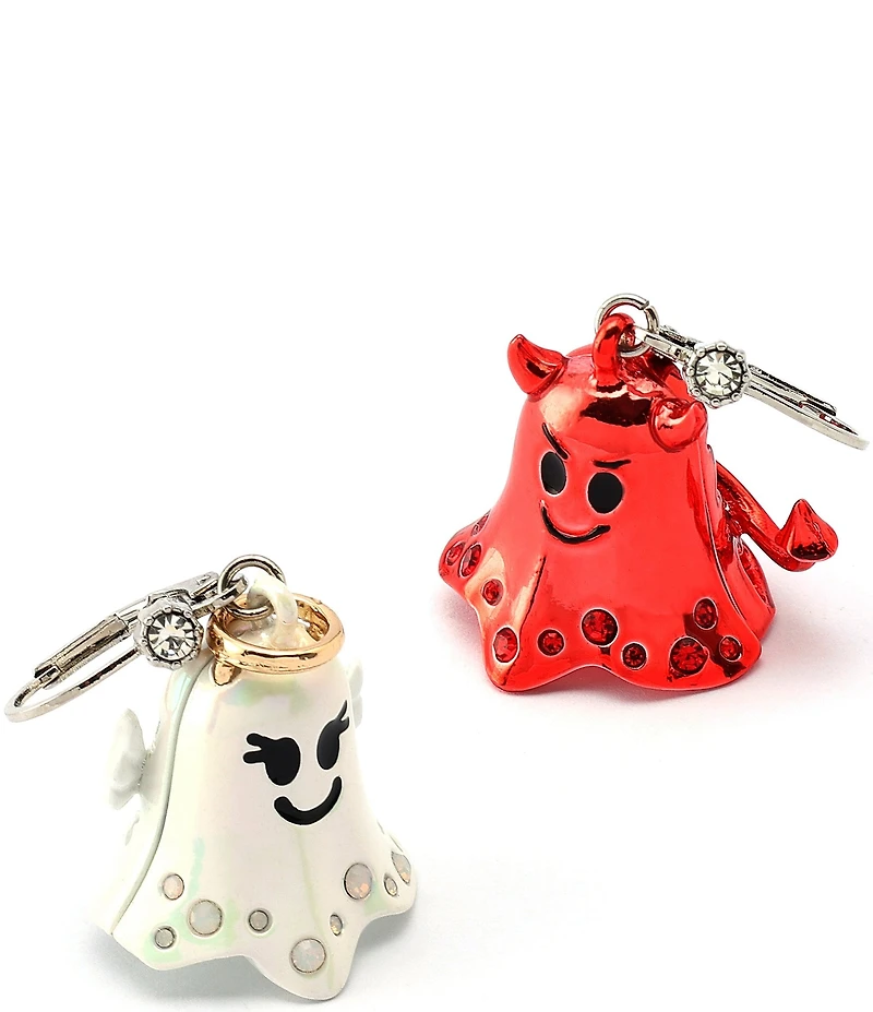 Betsey Johnson Halloween Angel & Devil Mismatch Drop Earrings