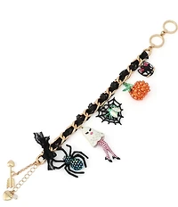 Betsey Johnson Halloween Ghost & Spider Statement Charm Bracelet