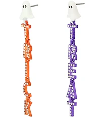 Betsey Johnson Halloween Ghost Trick or Treat Linear Earrings