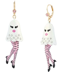 Betsey Johnson Halloween Girly Ghost Drop Earrings