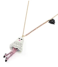 Betsey Johnson Halloween Girly Ghost Long Pendant Necklace