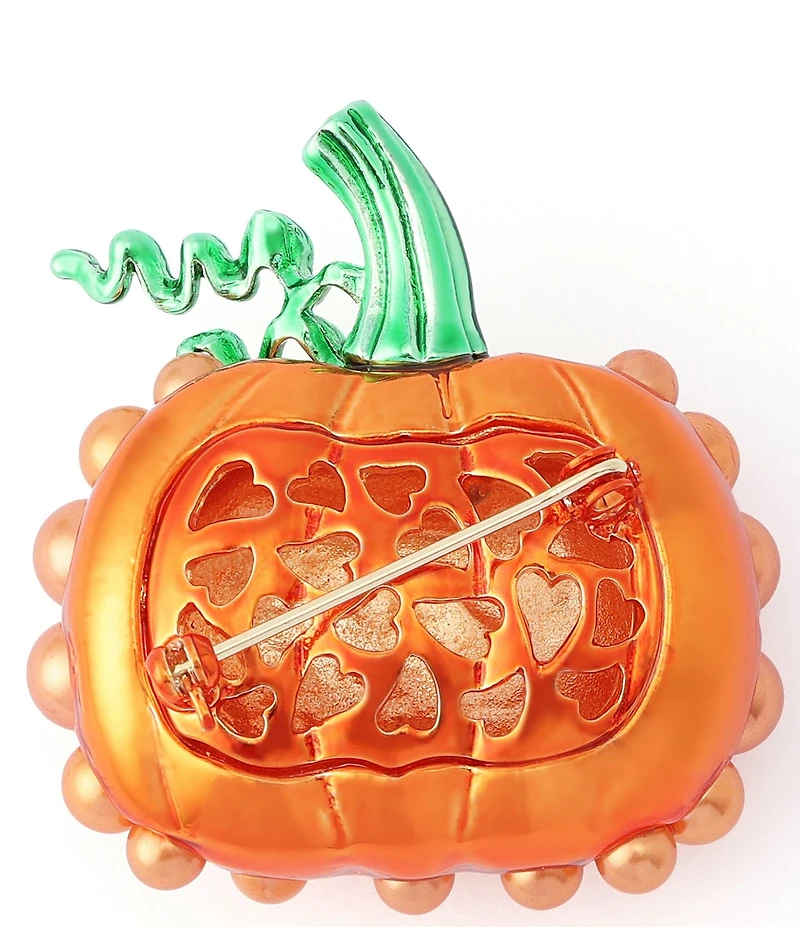 Betsey Johnson Halloween Pearl Pumpkin Brooch