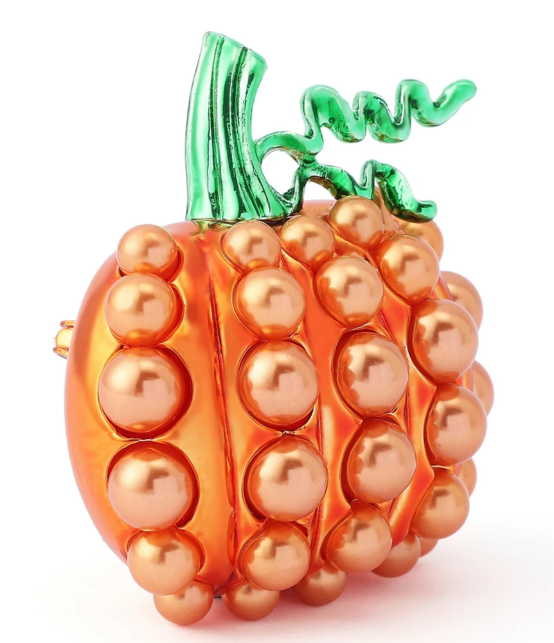 Betsey Johnson Halloween Pearl Pumpkin Brooch