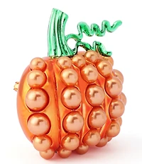 Betsey Johnson Halloween Pearl Pumpkin Brooch