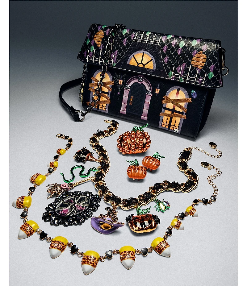 Betsey Johnson Halloween Pearl Pumpkin Brooch