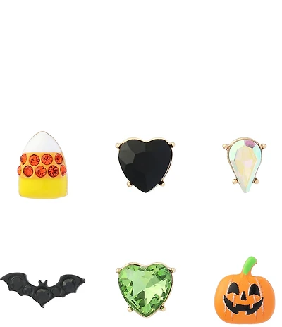 Betsey Johnson Halloween Pumpkin 6-Piece Stud Earring Set