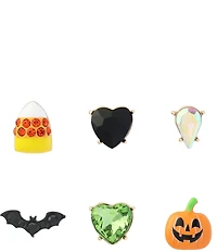 Betsey Johnson Halloween Pumpkin 6-Piece Stud Earring Set