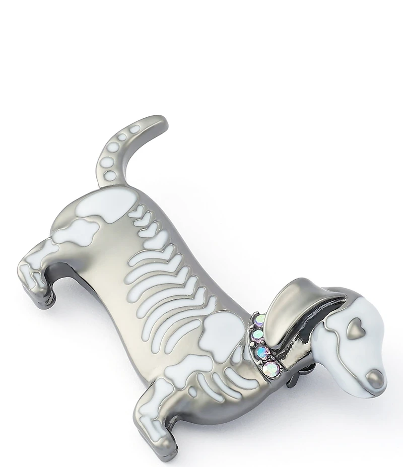 Betsey Johnson Halloween Skeleton Dachshund Brooch