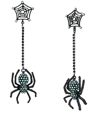 Betsey Johnson Halloween Spiderweb Linear Earrings