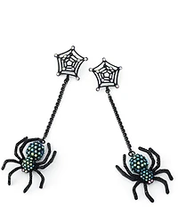 Betsey Johnson Halloween Spiderweb Linear Earrings