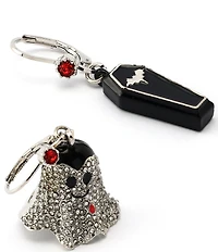 Betsey Johnson Halloween Vampire & Coffin Mismatch Drop Earrings