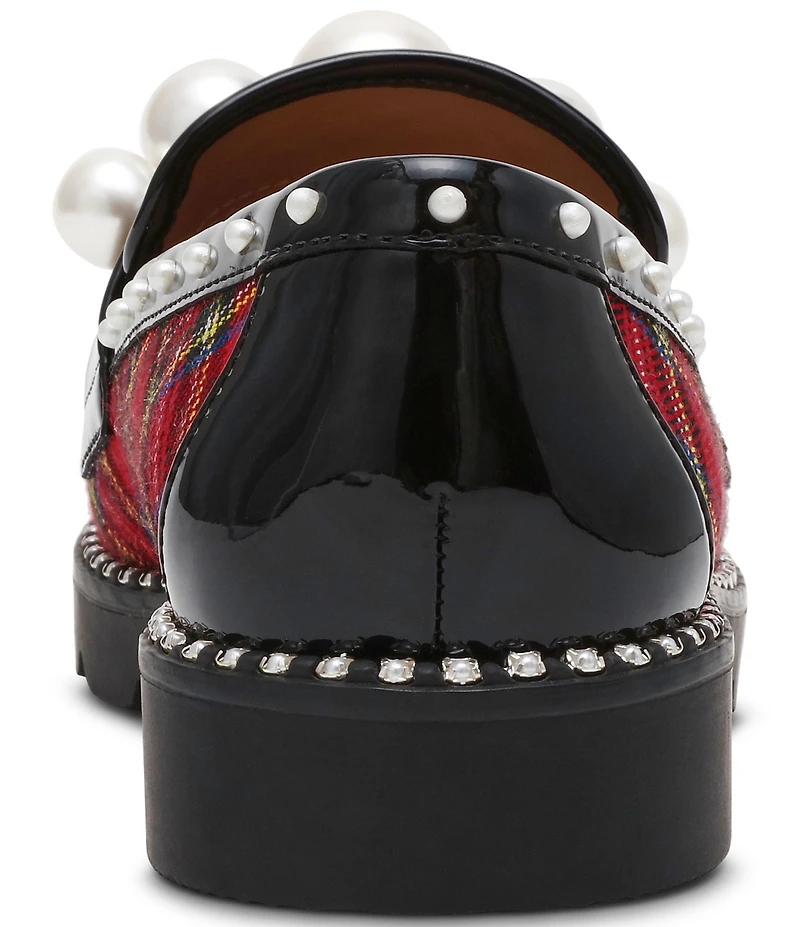 Betsey Johnson Harloe Rhinestone Leopard and Plaid Print Loafers