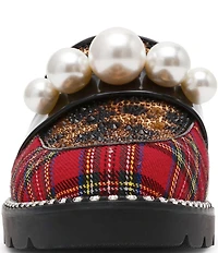 Betsey Johnson Harloe Rhinestone Leopard and Plaid Print Loafers