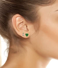 Betsey Johnson Heart Golf 6 Single Stud Earring Set
