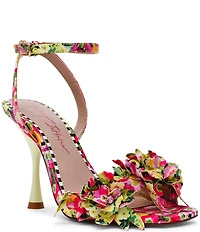 Betsey Johnson Hilley Floral Rhinestone Detail Dress Sandals
