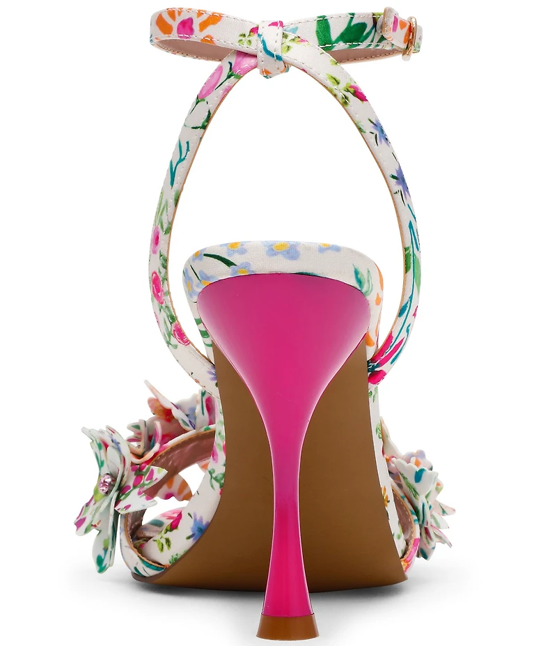 Betsey Johnson Hilley Floral Rhinestone Detail Dress Sandals