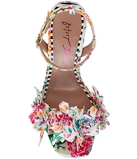 Betsey Johnson Hilley Floral Rhinestone Detail Dress Sandals