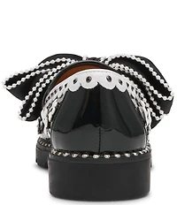 Betsey Johnson Hurley Polka Dot Pearl Embellished Oversized Bow Loafers