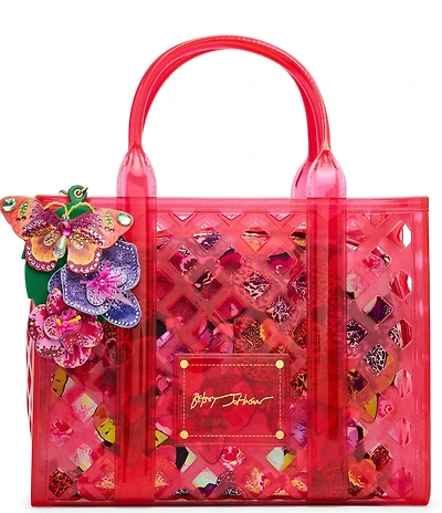 Betsey Johnson Jammin Pouch and Clear Satchel Handle Bag